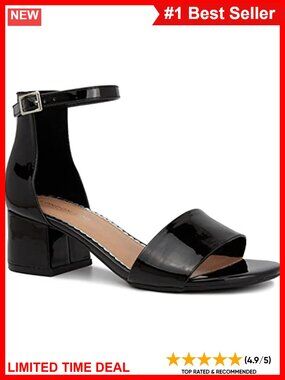 Womens Two Piece Block Heel Ankle Strap Pump Dress Sandal